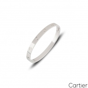 Cartier White Gold Plain Love Bracelet Size 15 B6035415 Cartier White Gold Plain Love Bracelet Size 15 B6035415